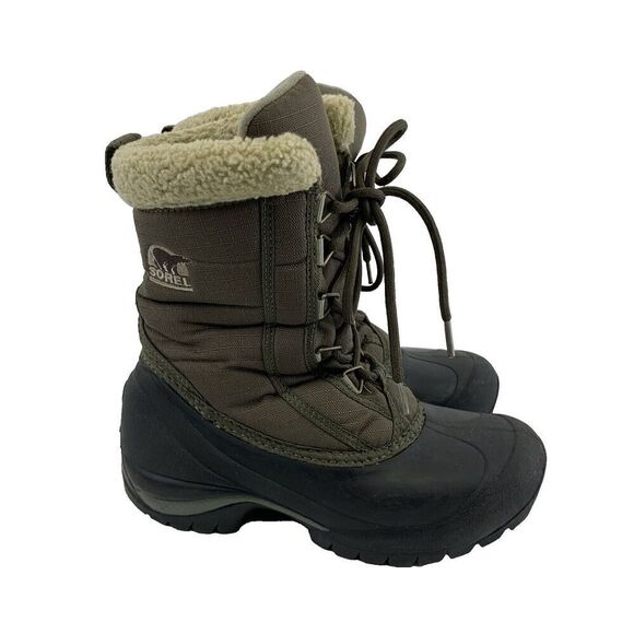 Sorel Cumberland Boots Army Green Waterproof NL1436-969 Insulated Womens 5.5 - Picture 1 of 11